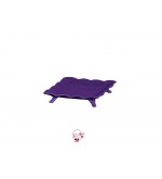 Purple Ruffled Edge Square Footed Tray 