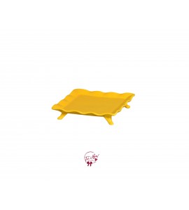 Yellow: Yellow Ruffled Edge Square Footed Tray