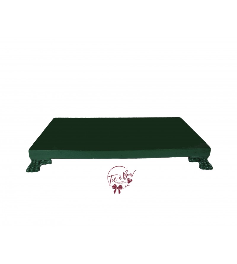 Green: Forest Green Rectangular Footed Tray