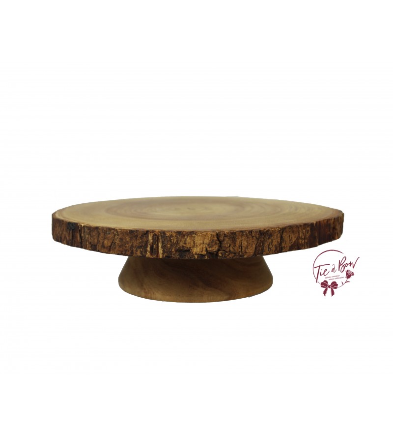 Wood: Live Edge Wood Cake Stand: W11.75in , H3in 