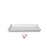 White 11.5 Inches Wide Rectangular Ceramic Scalloped Tray