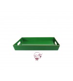 Green: Kelly Green Tray With Handles With Golden Border 