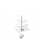 Clear: Clear with Silver Accent 3 Tier Tray 