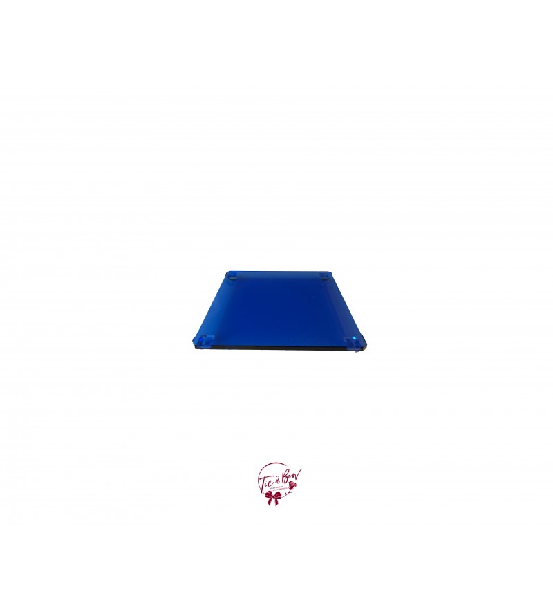 Blue Glass Square Footed Tray (Mini)