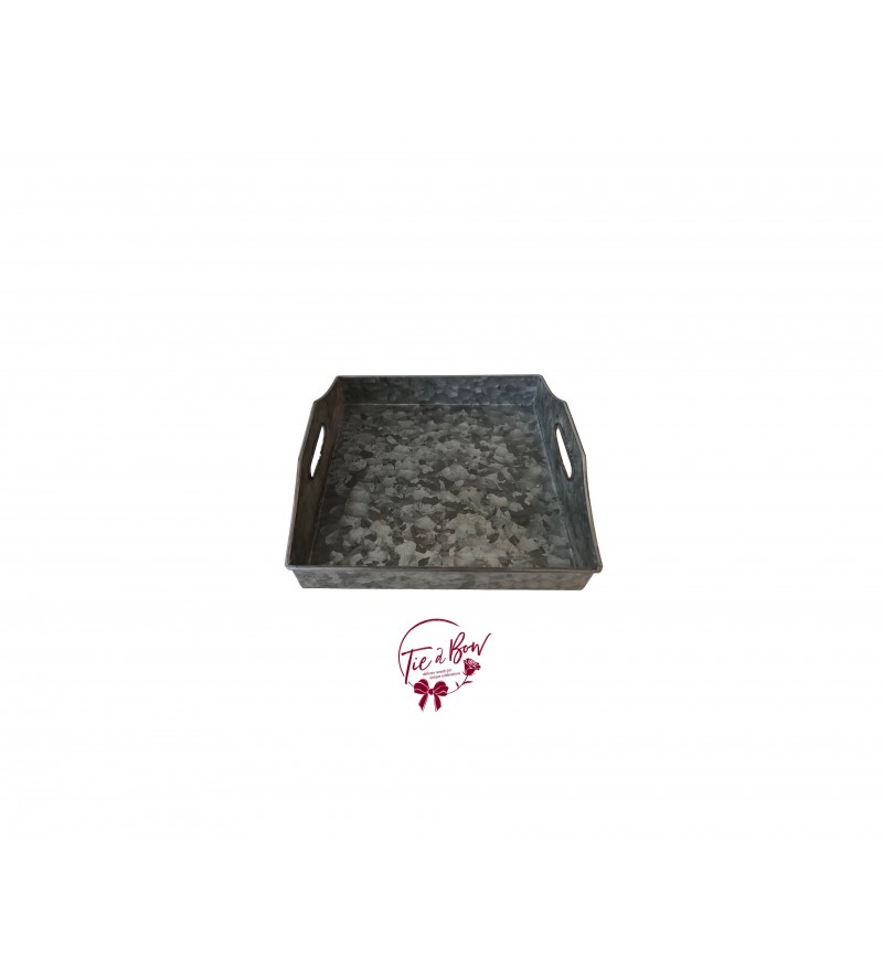 Galvanized Square Tray with Handles 
