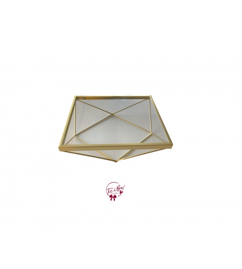 Gold Tray with Geometric Base 