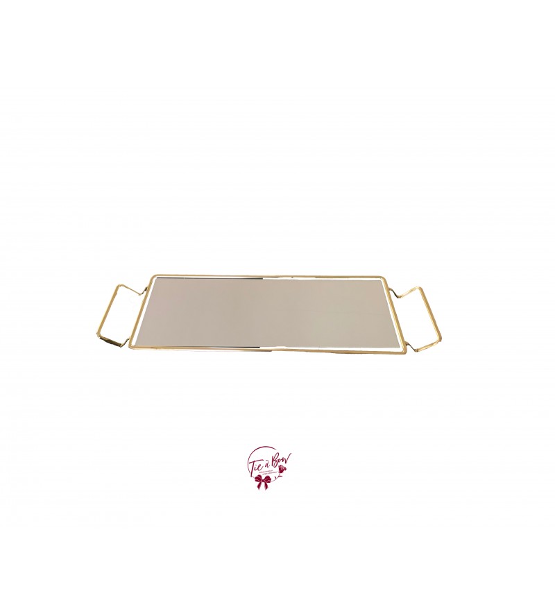 Gold and Mirror Rectangular Tray 