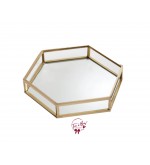 Gold Hexagonal Mirrored Tray 