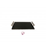 Black Marble Tray with Silver Handles