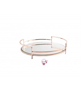 Rose Gold Mirrored Footed Tray