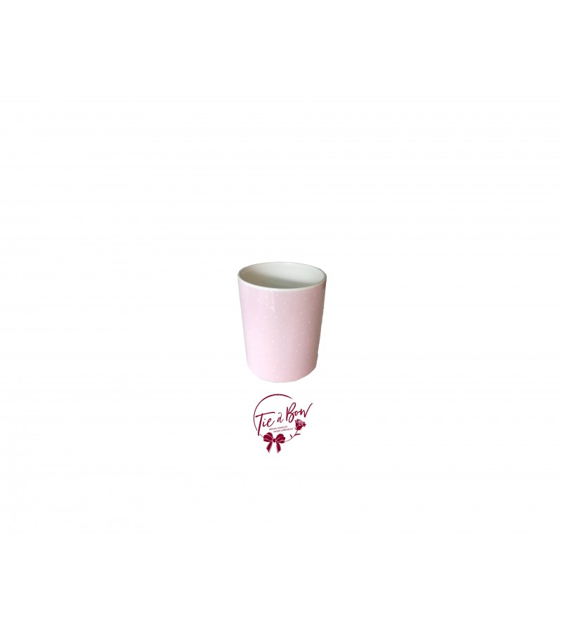 Pink Vase: Light Pink Polkadots Vase 