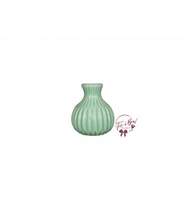 Green Vase: Mini Mint Green Wavy Bud Vase
