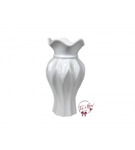 White Tall Wavy Vase