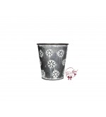 Galvanized Vase With Floral Design (Small)