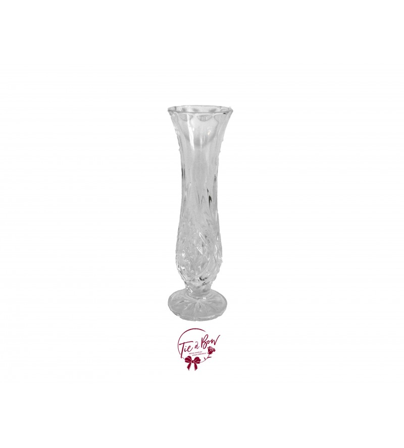 Clear Crystal Footed Bud Vase 