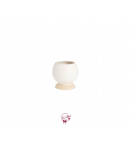 Vase: White Ceramic Footed Vase 
